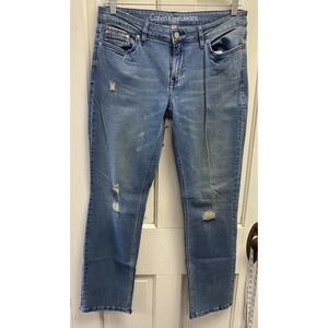 Calvin Klein Women’s Size 31x32 Straight Leg Jeans Distressed Stretch
